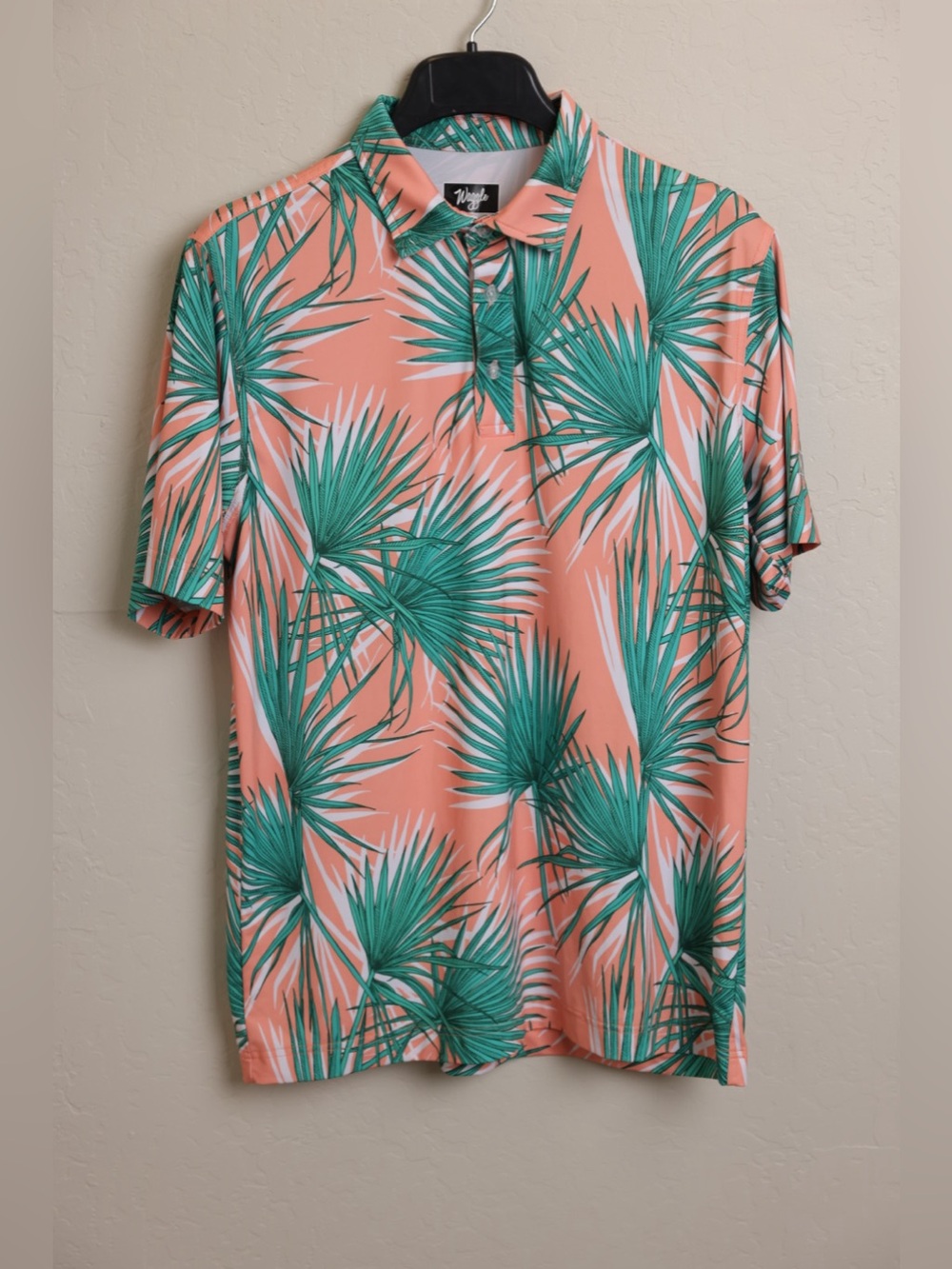 Mens Waggle Polo Golf Shirt Size L Multi-Color Hawaiian Floral Short Sleeve